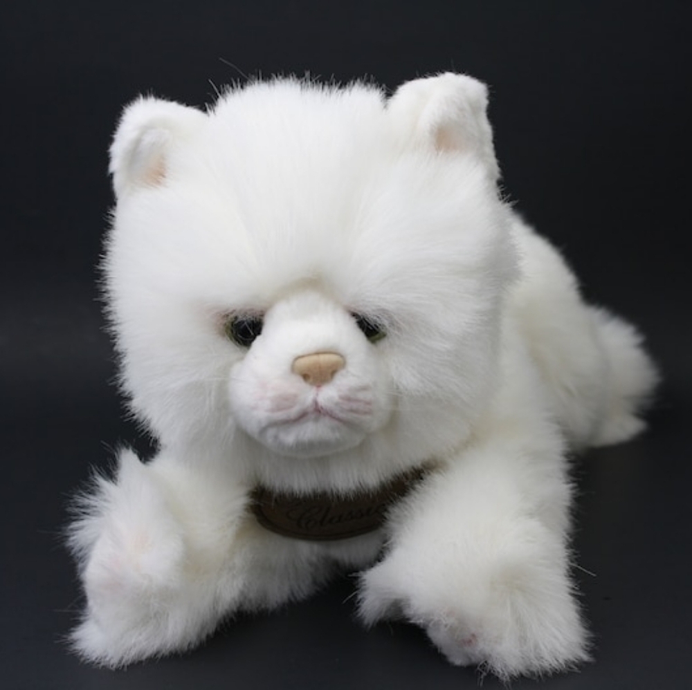 Vintage Yomiko Classics Persian Cat Plush, White with Green Eyes - Picture 1 of 7